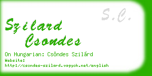 szilard csondes business card